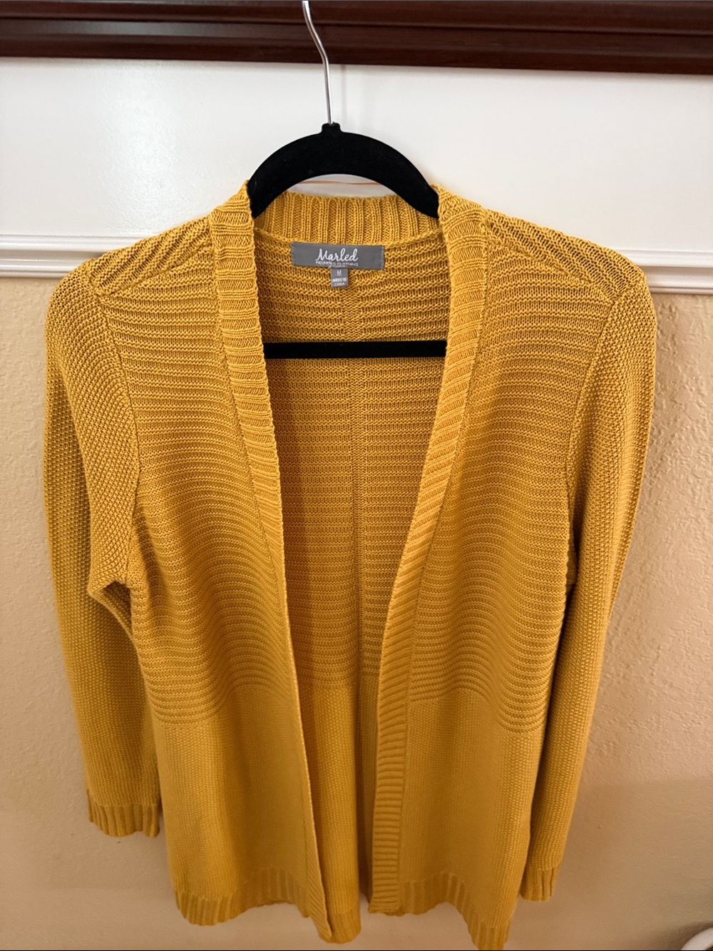 Women's Mustard Knit Long Sleeve Sweater